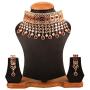 Touchstone Indian Bollywood Gorgeous Intricate Workmanship Mughal White Colorful Rhinestone Crystal Wedding Designer Jewelry Choker Necklace Set in Gold and Silver Tone for Women.