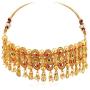 Aheli Elegant Gold Tone Crafted Ethnic Festive Wedding Party Wear Choker Necklace Jhumki Earrings Set for Indian Women Traditional Fashion Jewelry