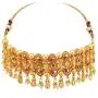 Aheli Elegant Gold Tone Crafted Ethnic Festive Wedding Party Wear Choker Necklace Jhumki Earrings Set for Indian Women Traditional Fashion Jewelry