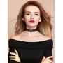 Mudder Choker Necklace Black Choker Lace Choker Gothic Necklace for Women Girls, Black, 6 Pieces