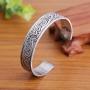 Magnetic Celtic Knot Viking Crow Cuff Bracelet Bangle Stainless Steel Health Care Jewelry for Men (antique silver)