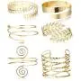 Finrezio 6 PCS Upper Arm Cuff Bracelet for Women Bangle Bracelet Open Armlet Leaf Armband Jewelry Set Adjustable Finrezio 6 PCS Upper Arm Cuff Bracelet for Women Bangle Bracelet Open Armlet Leaf Armband Jewelry Set Adjustable