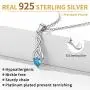 ChicSilver 925 Sterling Silver Sparkling Heart Birthstone Celtic Knot Pendant Necklace 18 Inch (with Gift Box)