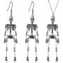 Chamqueen Halloween Skeleton Necklace Earrings Drop Dancing Skeletons Earrings Set Skeleton Dangle Jewelry Set