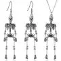 Chamqueen Halloween Skeleton Necklace Earrings Drop Dancing Skeletons Earrings Set Skeleton Dangle Jewelry Set
