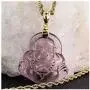 Laughing Buddha Light Pink Jade Pendant Necklace Rope Chain Genuine Certified Grade A Jadeite Jade Hand Crafted, Pink Jade Necklace, 14k Gold Finish Laughing Jade Buddha Necklace, Pink Jade Medallion, Mens Jewelry, Buddha Chain, Buddha Necklace