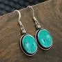 Natural Labradorite Lapis Moonstone Dangle Earrings 10x14mm Oval Shape Gemstone 925 Silver Overlay Handmade Bohemian Dangle Earrings For Women