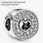 Pandora Jewelry Pave and Heart Anniversary Cubic Zirconia Charm in Sterling Silver
