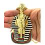 Shiny Jewelers USA Mens Egyptian King TUT Pharaoh Pendant Gold OR Silver 4MM 36'' Franco Chain Fashion Necklace