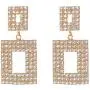 DanDanF Geometric Rhinestone Fully-jewelled Dazzle Statement Earrings, 14K Gold Plated Jewelry Gift for Women DanDanF Geometric Rhinestone Fully-jewelled Dazzle Statement Earrings, 14K Gold Plated Jewelry Gift for Women