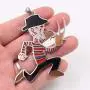 U/K Heavy Large 2 inch Stainless Steel Color ICP Crazy Clown Hatchetman Mens Pendant Necklace Punk Jewelry for Mens rolo Chain 4mm24