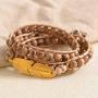 MOFRGO Feather Boho Wrap Bracelets for Women Men Bohemian Handmade Wooden Beads Bangle Jewelry