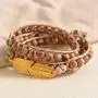 MOFRGO Feather Boho Wrap Bracelets for Women Men Bohemian Handmade Wooden Beads Bangle Jewelry