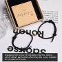 Guanxiaoshuang Couple Magnetic Bracelet Set Rope Braided Charm Adjustable 14K Gold Ball Couple Gift Box Package Jewelry Set Box for Women Men 2 Pieces