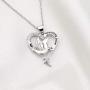 WSNANG White Dove Jewelry Peace and Love Necklace Dove in Heart Necklace Peace Statement Gift
