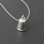 Sterling Silver Small 3D Sewing Thimble Charm Necklace, 18'' Chain Sterling Silver Small 3D Sewing Thimble Charm Necklace, 18'' Chain