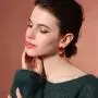 18K Gold Plated Heart-shaped Crystal Rose Charm Dangle Drop Earrings For Women Girls Retro fashion Jewelry 18K Gold Plated Heart-shaped Crystal Rose Charm Dangle Drop Earrings For Women Girls Retro fashion Jewelry