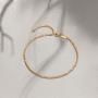 Gold Beaded Anklet,14K Gold Plated Handmade Cute Satellite Diamond Cut Oval and Round Beads Rope Chain Dainty Anklet for Women