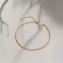 Gold Beaded Anklet,14K Gold Plated Handmade Cute Satellite Diamond Cut Oval and Round Beads Rope Chain Dainty Anklet for Women