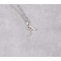 YALIMIAN 14K White Gold Plated Cubic Zirconia Initial Necklace Letter Necklaces Alphabet Necklace for Women Girls Christams Gifts