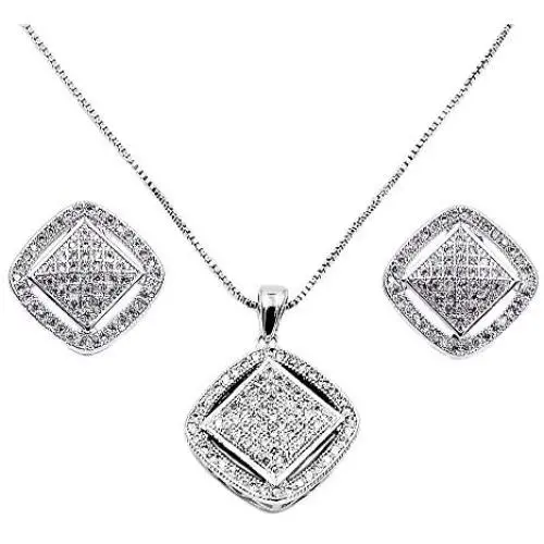 Lavencious Square Shaped Jewelry Set Necklace & Earrings Trendy Micro Paved AAA Clear Cubic Zirconia For Women Lavencious Square Shaped Jewelry Set Necklace & Earrings Trendy Micro Paved AAA Clear Cubic Zirconia For Women