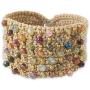 NOVICA Hand Crocheted Wristband Cuff Bracelet with Chalcedony and Labradorite, Life in Pai