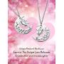 Tatuo 2 Packs Set Necklace Pendant Gift for Grandmother Granddaughter or Godmother Goddaughter I Love You to The Moon and Back Necklace Jewelry for Women (Grandmother Granddaughter)