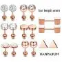 Hanpabum 9 Pairs Stainless Steel Ball Stud Earrings Barbell CZ Cartilage Helix Ear Piercing Jewelry Set for Men Women Hanpabum 9 Pairs Stainless Steel Ball Stud Earrings Barbell CZ Cartilage Helix Ear Piercing Jewelry Set for Men Women