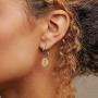 Dangle Initial Earrings for Women, 14K Gold Plated S925 Sterling Silver Post Tiny Dainty Huggie Earrings Letter CZ Huggie Hoop Earrings for Women Teen Girls