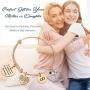 AZORA Family Tree Bracelet I Love You Mom Mothers Day Birthday Gift Stainless Steel Charm Bangle