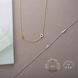 Deidreamers Sterling Silver Personalized Mini Letter Initials Necklace
