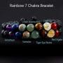 Chakra Bracelet - 7 Chakra Crystal Gemstone Bead Bangle Bracelet for Yoga Meditation, Healing, Anxiety Relax