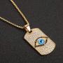 AsAlways Men & Women 18K Gold Eye of Horus Egypt Charm Jewelry Dog Tag Good Luck Success Amulet Friendship Cross pendant