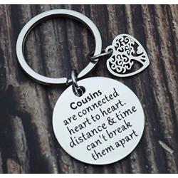 Cousin Gifts Stainless Steel Jewelry Keychain for Cousins Cousin Jewelry
