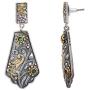 Aheli Indian Traditional Bollywood Hand Made Designer Silver Oxidised Dangler Earrings In Original Dual Tone Plating For Women Girls