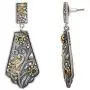Aheli Indian Traditional Bollywood Hand Made Designer Silver Oxidised Dangler Earrings In Original Dual Tone Plating For Women Girls