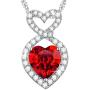 Mothers Day Birthday Gifts for mom Double Hearts Forever Love Infinity Jewelry April Simulated Diamond Birthstones Emerald Peridont and more stones Necklace for Wife Sterling Silver