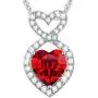 Mothers Day Birthday Gifts for mom Double Hearts Forever Love Infinity Jewelry April Simulated Diamond Birthstones Emerald Peridont and more stones Necklace for Wife Sterling Silver