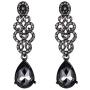 EVER FAITH Womens Crystal Gorgeous Bridal Floral Dangle Teardrop Chandelier Pierced Earrings