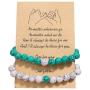 LIU JUN 2pcs Beads Bracelets for Women Man,Couple Bracelets Friendship Charm for Teen Girls Beaded Sister Jewelry Gifts