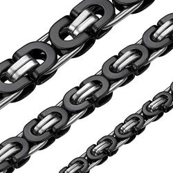 ChainsHouse Byzantine Chain Link Necklace for Men Women, 6mm/8mm/10mm Width, 18-30inch Length, 316L Stainless Steel/18K Real Gold Plated Mens Bracelet Jewelry