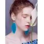  Fashion Bohemian Silky Thread Fan Fringe Tassel Statement Earrings - Lightweight Strand Feather Shape Dangles Earring 4 pcs