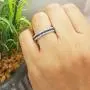 Dazzlingrock Collection 14K Round Blue Sapphire & Diamond Ladies Pave Set Anniversary Wedding Eternity Band, White Gold