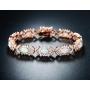 Barzel 18K White Gold or Rose Gold Plated Created Opal Tennis Bracelet