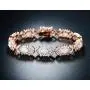 Barzel 18K White Gold or Rose Gold Plated Created Opal Tennis Bracelet