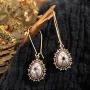 Vintage Luxury Red Pendant Earrings For Women Boho Resin/Stone Bridal Water Drop Earrings Female Fashion Jewelry Wedding Gift
