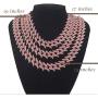 SONGCHANGJEWELRY Iced Out Chain Necklace for Men - Cuban Link Chain Necklace with Full Rhinestone 11MM/15MM/25MM Miami Choker Necklace Shining Hip Hop Accessories for Nightclub, Party, Daily