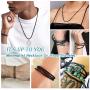 FaithHeart Braided Leather Cord 2MM/3MM Chain Necklace Stainless Steel Durable Snap Clasp, Men Women DIY Waterproof Woven Wax Rope Chain for Pendant (Gift Packaging)