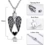 HooAMI Heart Angel Wings Memorial Urn Necklace Cremation Ashes Keepsake Pendant - Funnel Filler Kit