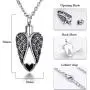 HooAMI Heart Angel Wings Memorial Urn Necklace Cremation Ashes Keepsake Pendant - Funnel Filler Kit HooAMI Heart Angel Wings Memorial Urn Necklace Cremation Ashes Keepsake Pendant - Funnel Filler Kit
